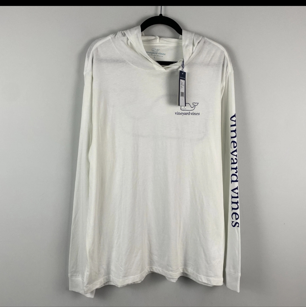 Vineyard Vines Hoodie Vintage Whale White Long Sleeve Shirt Casual